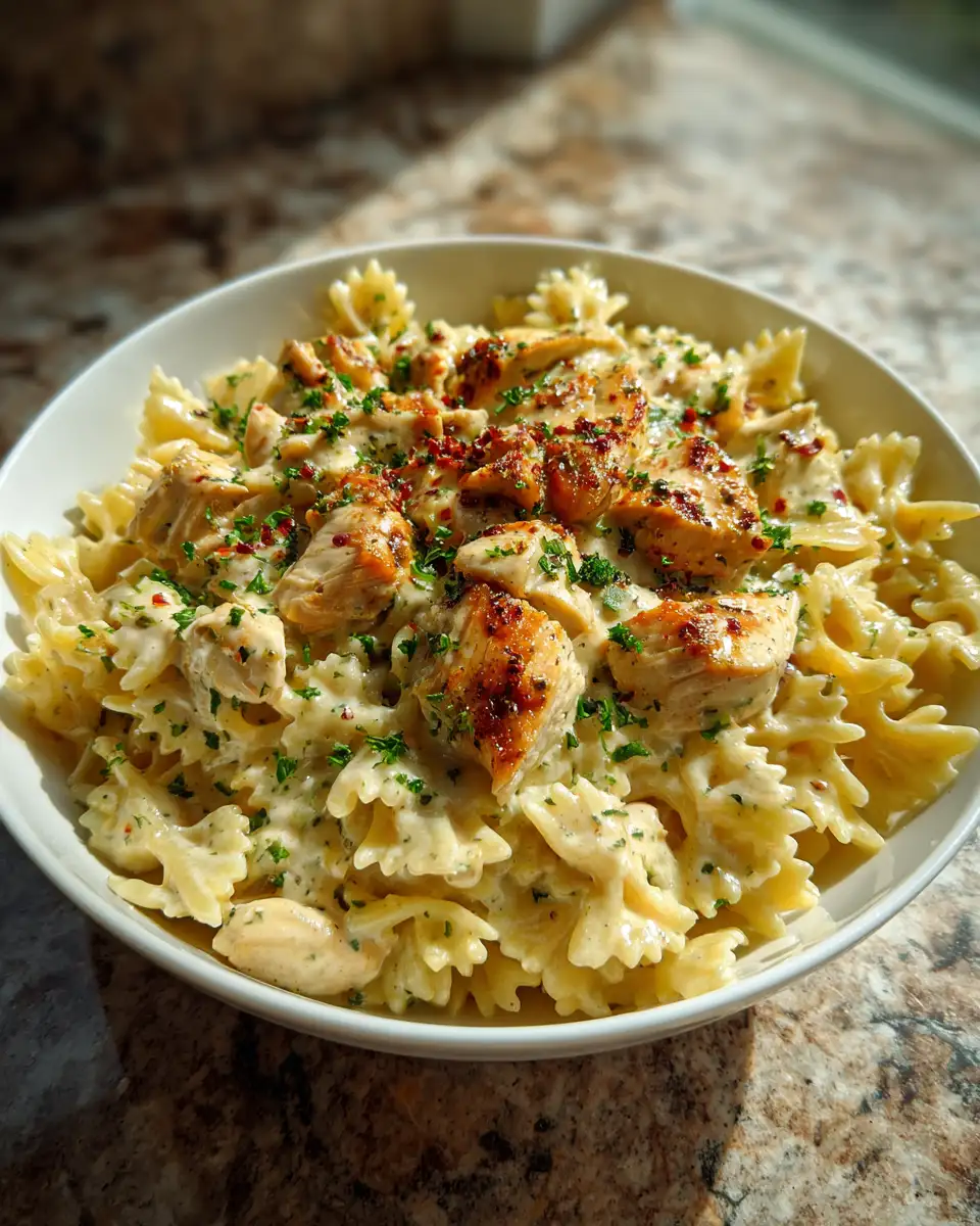 Final dish - Irresistibly Creamy Chicken Ranch Pasta: A Flavorful Twist on Comfort Food