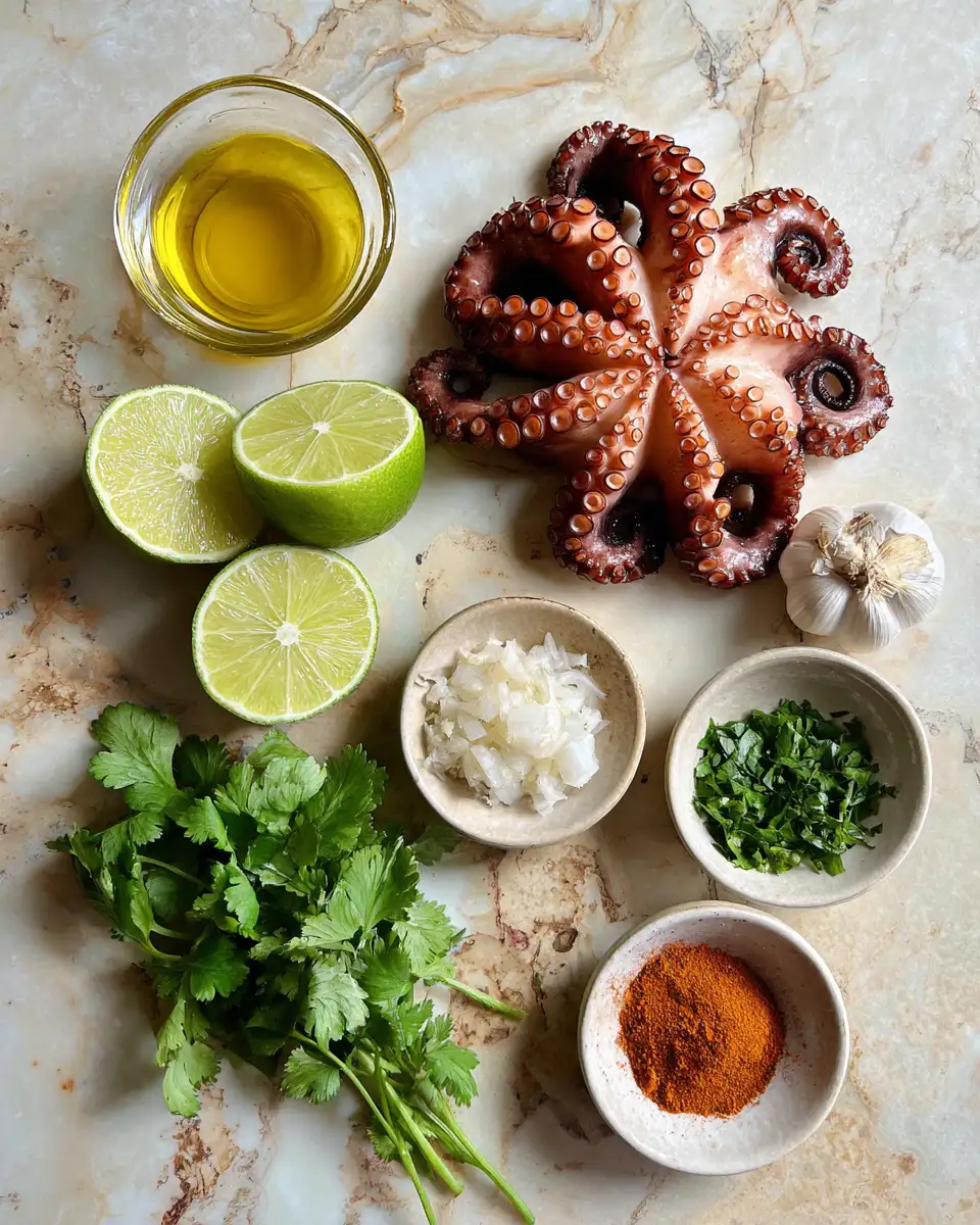 Ingredients for Zesty Chili Lime Grilled Octopus Skewers That Ignite Your Taste Buds
