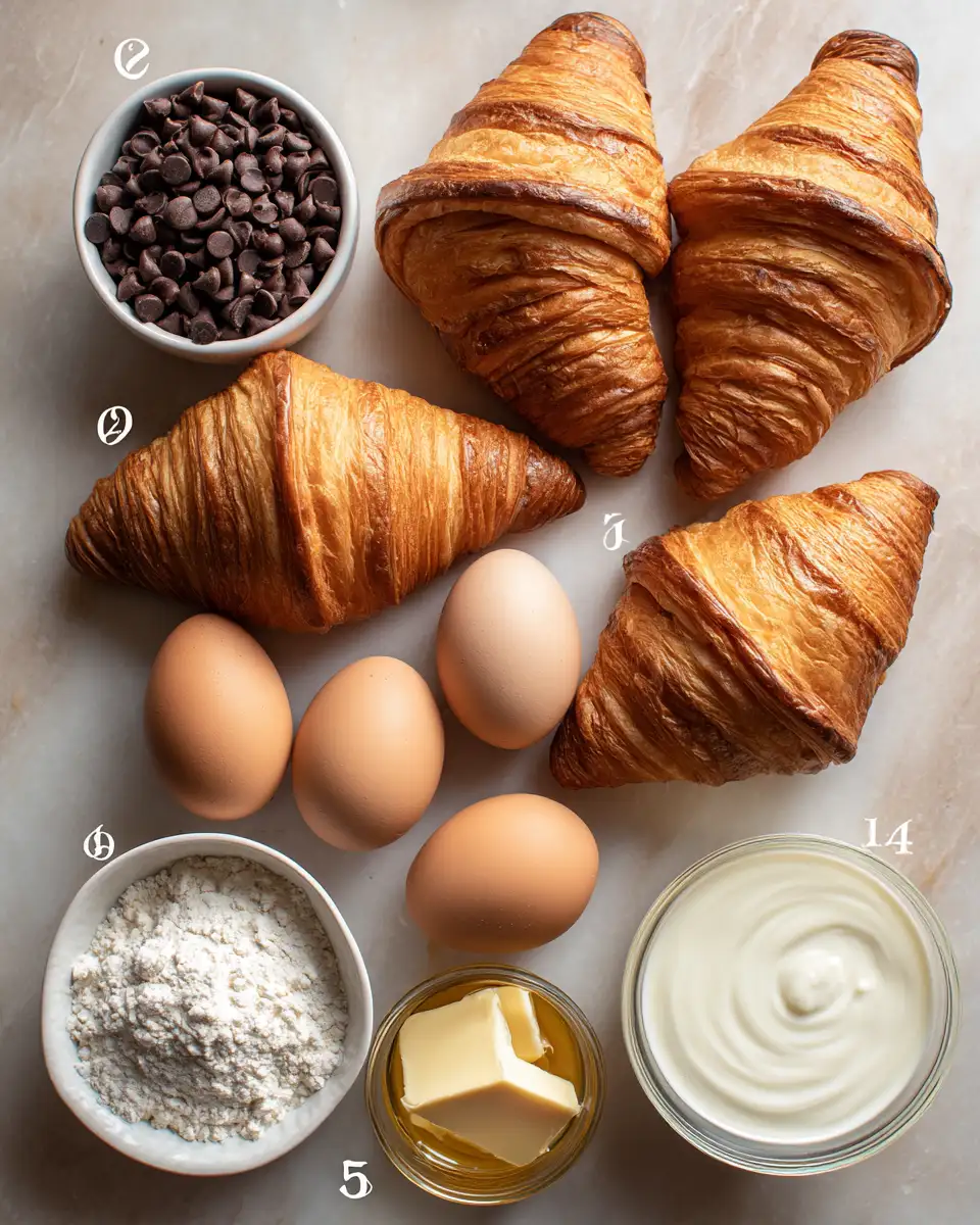 Ingredients for Decadence Unleashed: Discover the Ultimate Chocolate Croissant Bake Recipe