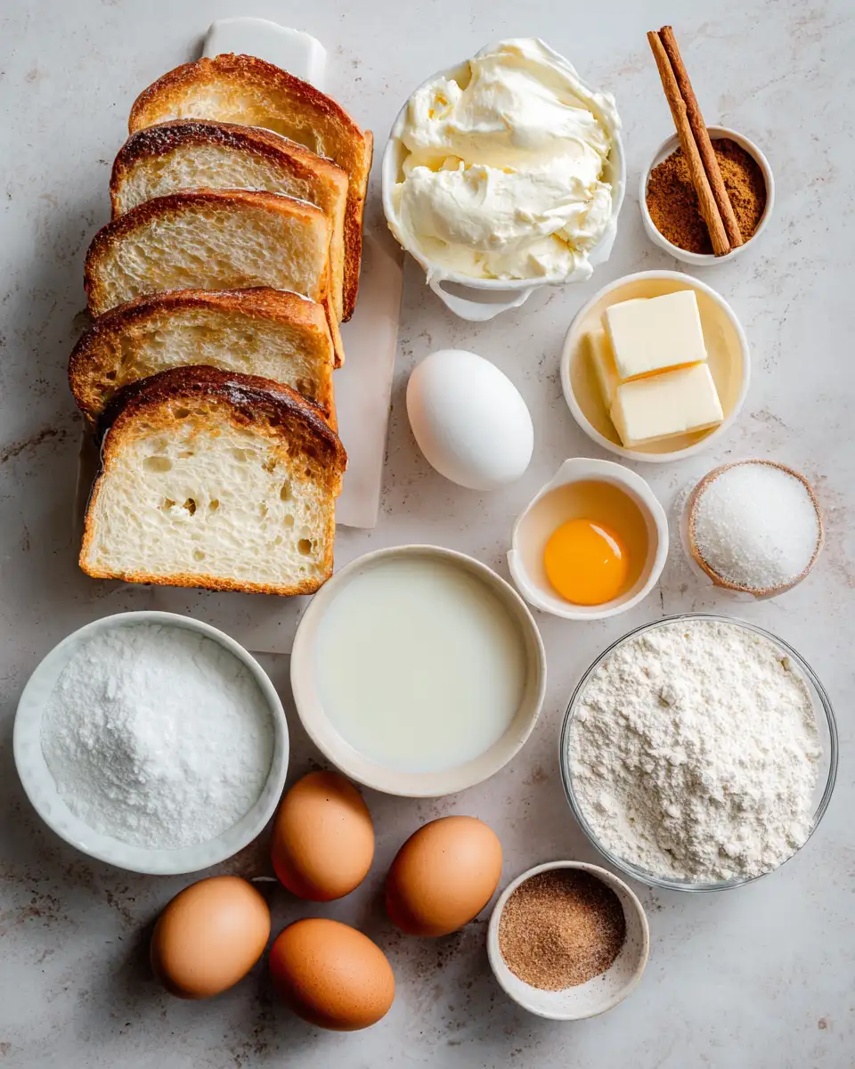 Ingredients for Indulge in Sweet Bliss with Cinnamon Roll French Toast Roll-Ups