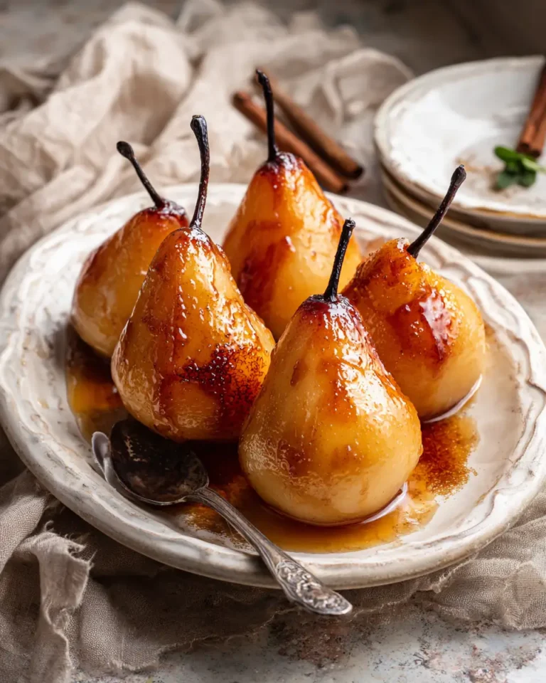 Sweet Nostalgia: Classic Cinnamon Honey Baked Pears Delight - Featured Image