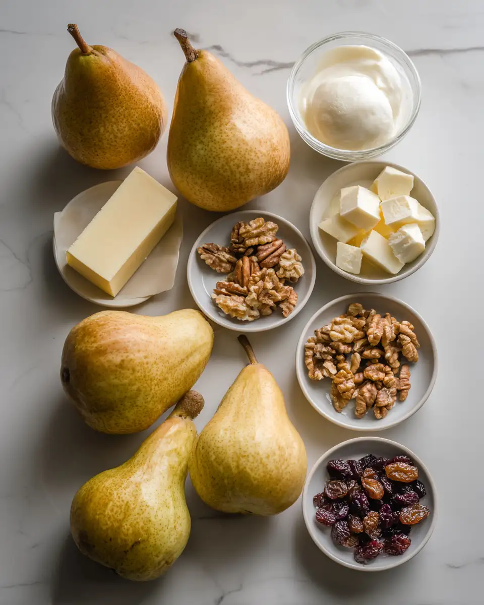 Sweet Nostalgia: Classic Cinnamon Honey Baked Pears Delight 4 Ingredients for Sweet Nostalgia: Classic Cinnamon Honey Baked Pears Delight