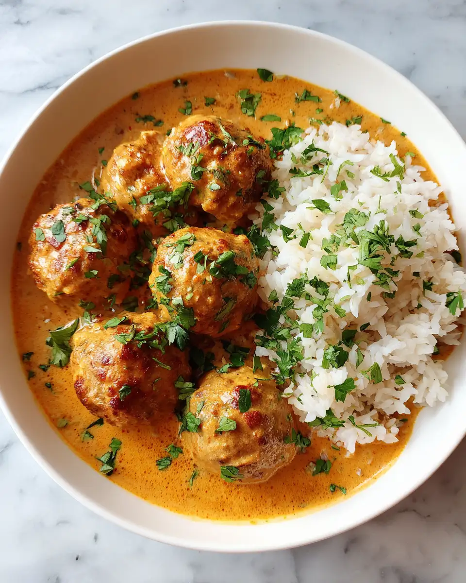 Final dish - Irresistibly Creamy Coconut Curry Chicken Meatballs: A Flavorful Twist on a Classic Dish