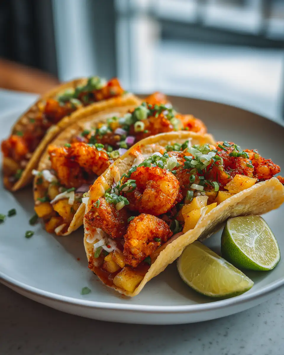 Tropical Flavor Fiesta with Coconut Lime Shrimp Tacos 6 Final dish - Tropical Flavor Fiesta with Coconut Lime Shrimp Tacos