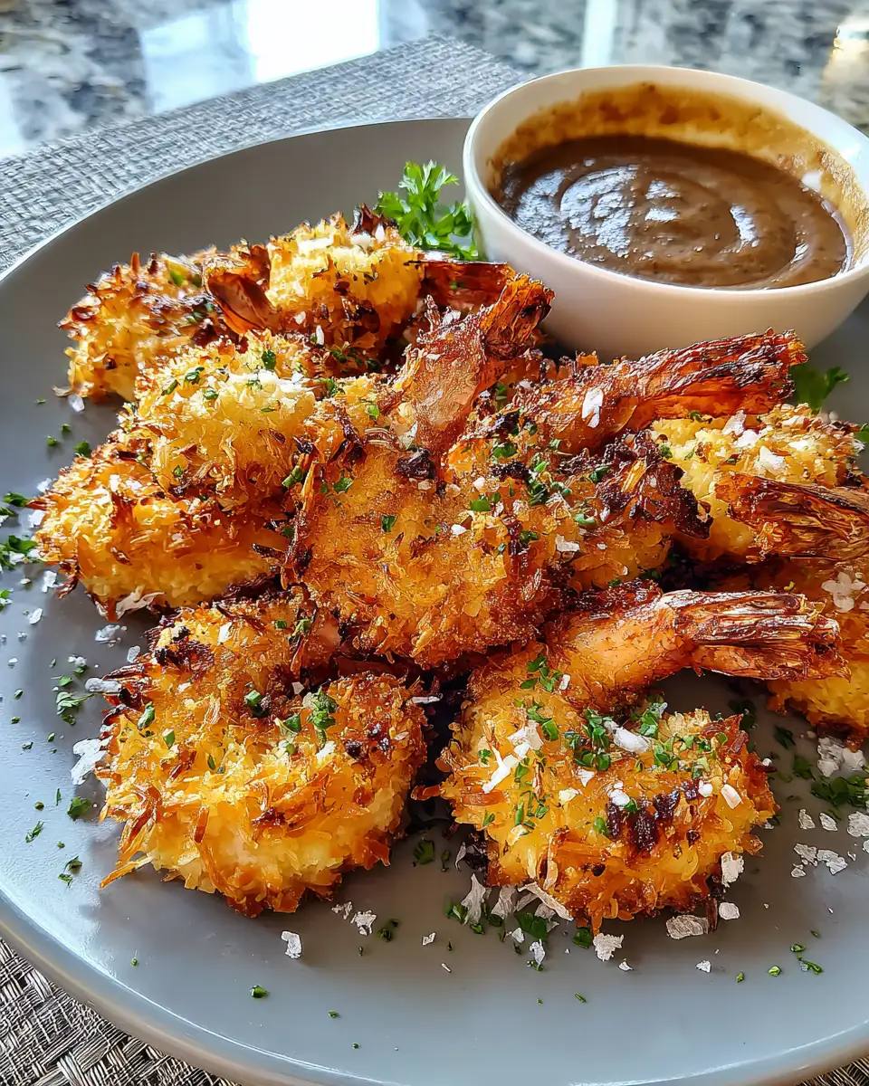 Final dish - Irresistibly Crispy Coconut Shrimp with Sweet Dipping Sauce Delight