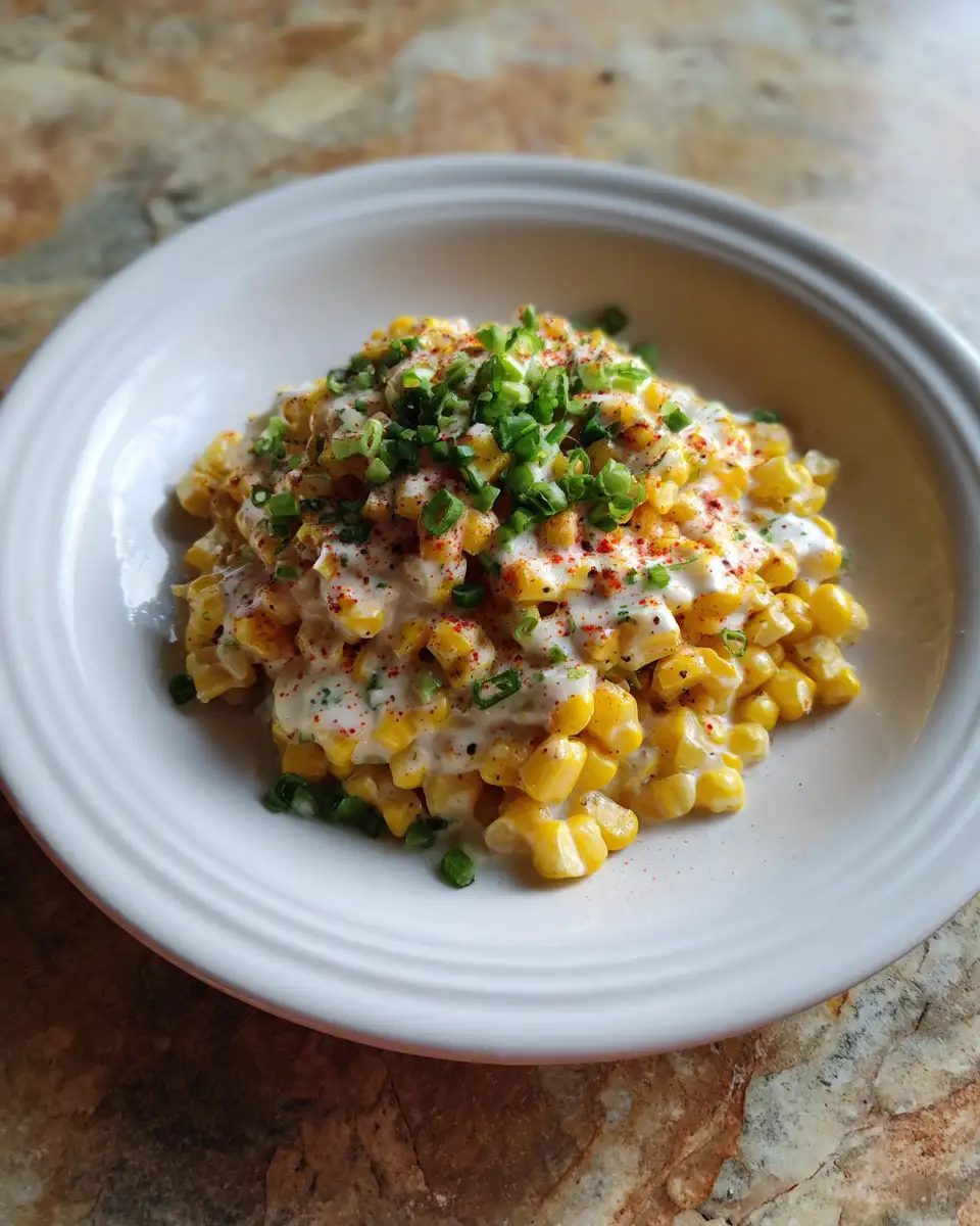 Final dish - Zesty Corn Salsa Meets Dreamy Creamy Garlic Sauce for a Flavor Fiesta