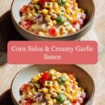 Zesty Corn Salsa Meets Dreamy Creamy Garlic Sauce for a Flavor Fiesta