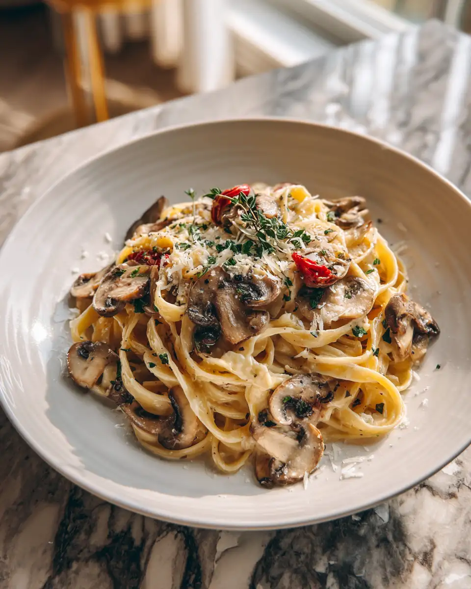 Final dish - Indulge in the Warmth of Cozy Tuscan Mushroom Pasta