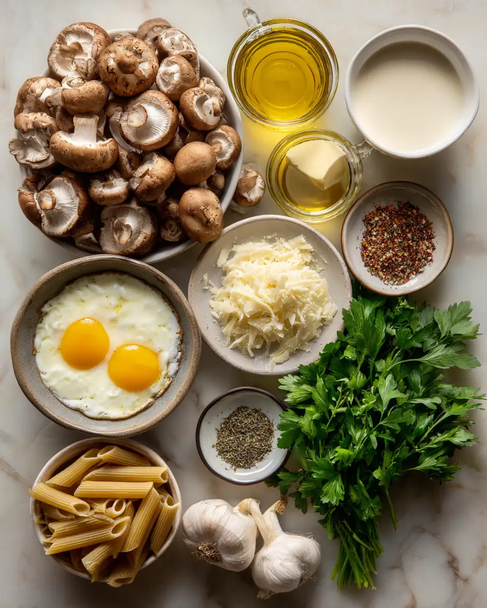 Ingredients for Indulge in the Warmth of Cozy Tuscan Mushroom Pasta