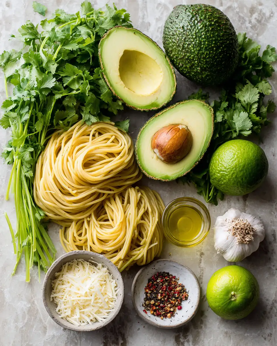 Indulge in the Ultimate Creamy Avocado Cilantro Pasta Delight 4 Ingredients for Indulge in the Ultimate Creamy Avocado Cilantro Pasta Delight