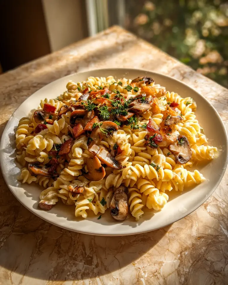 Indulge in Irresistible Comfort: Creamy Bacon Mushroom Pasta Delight - Featured Image