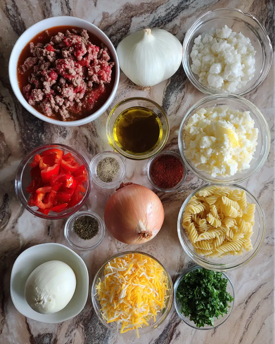 Ingredients for One-Pan Wonder: Savor the Richness of a Creamy Beef Skillet Dinner