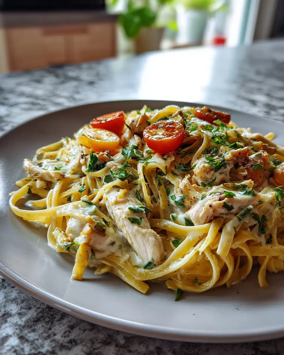 Final dish - Whisk Your Taste Buds Away with a Creamy Chicken Pasta Dinner