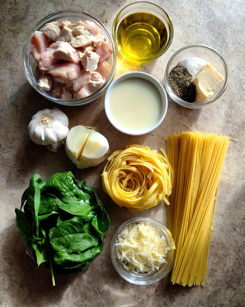 Ingredients for Whisk Your Taste Buds Away with a Creamy Chicken Pasta Dinner