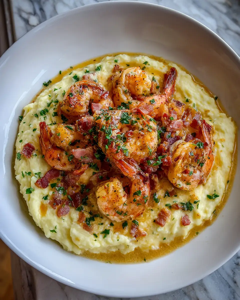 Final dish - Indulge in Ultimate Comfort: Creamy Garlic Shrimp Over Mashed Potatoes