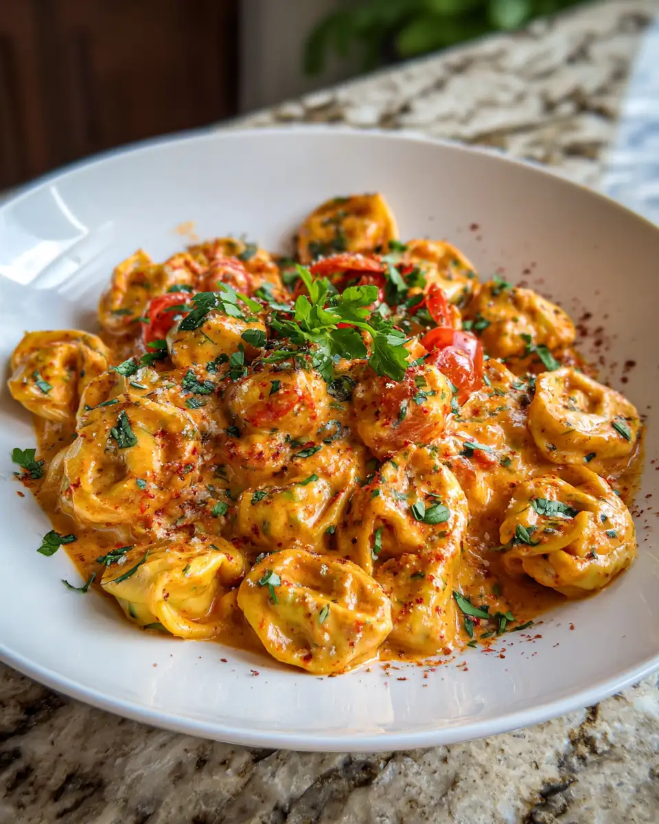 Savor the Comfort: Creamy Garlic Tomato Tortellini Delight 6 Final dish - Savor the Comfort: Creamy Garlic Tomato Tortellini Delight