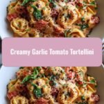 Savor the Comfort: Creamy Garlic Tomato Tortellini Delight