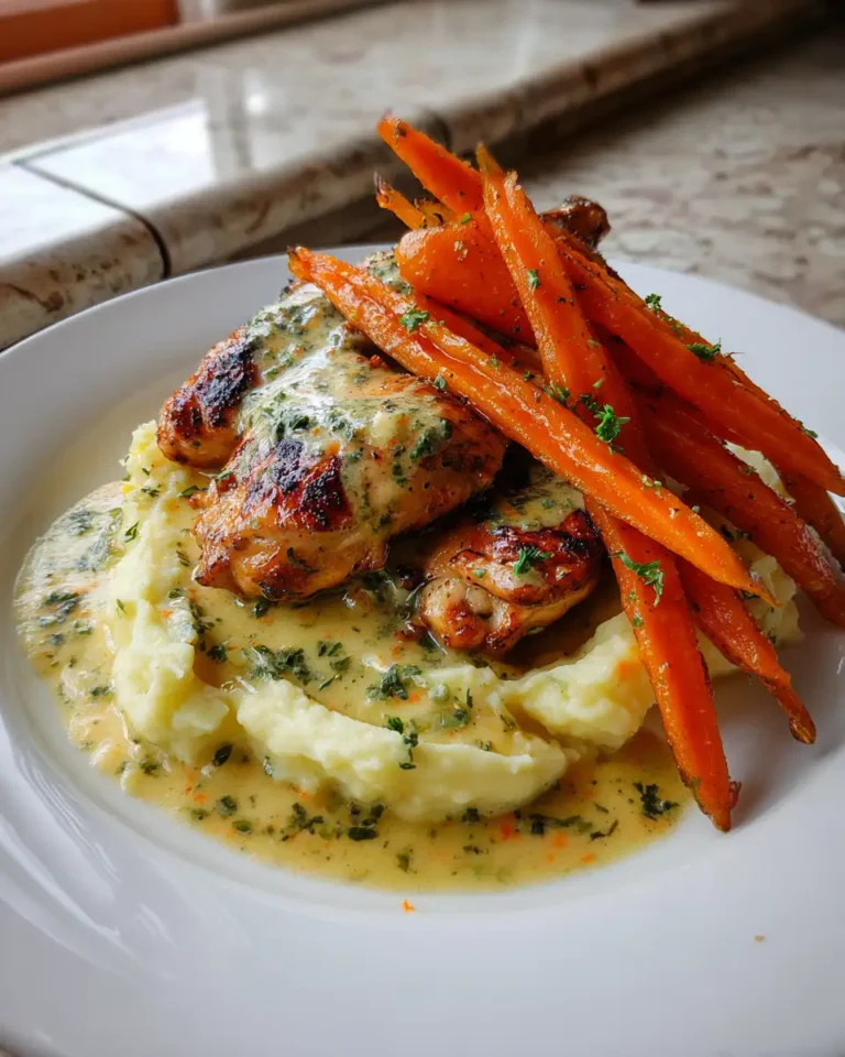 Savor the Flavor: Creamy Herb Chicken with Heavenly Mash & Honey-Glazed Carrots - Featured Image