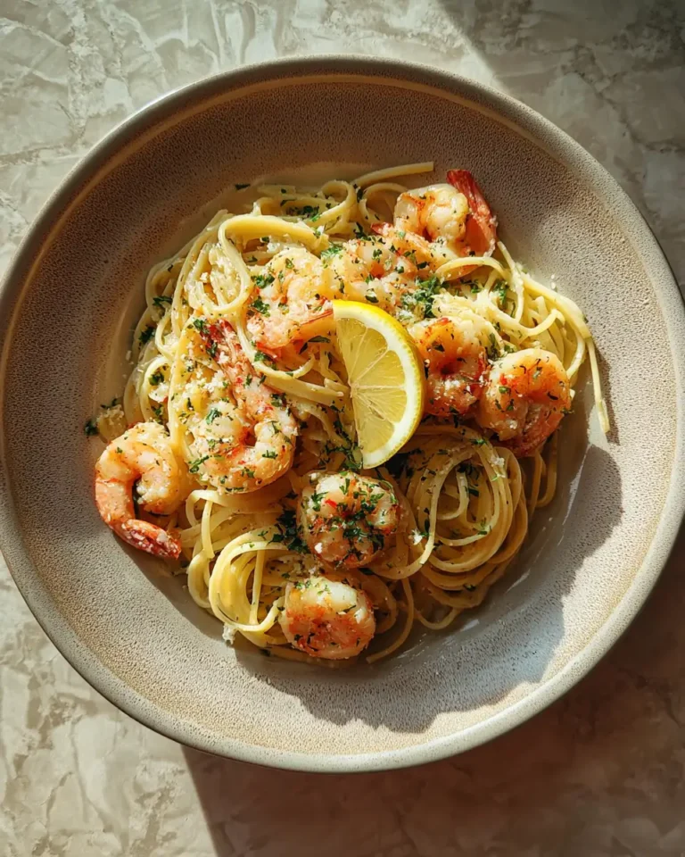 Indulge in the Irresistible Creamy Lemon Garlic Shrimp Pasta Delight - Featured Image