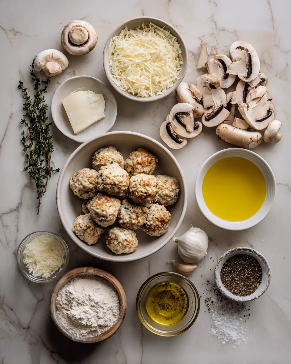Ingredients for Irresistibly Delicious: Creamy Mushroom Chicken Meatballs That Will Wow Your Taste Buds