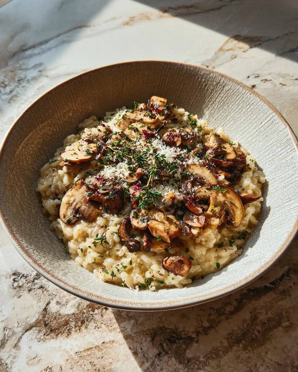 Final dish - Indulge in Decadence with Creamy Mushroom Garlic Risotto
