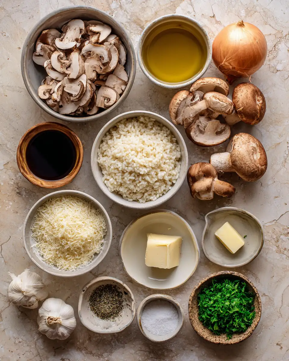 Ingredients for Indulge in Decadence with Creamy Mushroom Garlic Risotto
