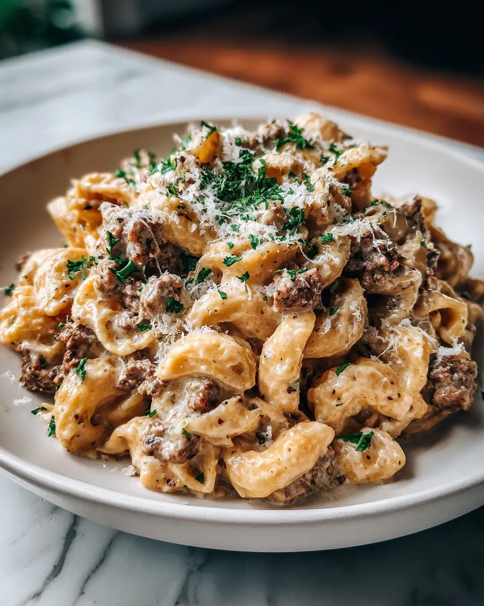 Indulge in Irresistible Comfort: Creamy Parmesan Beef Pasta Delight - Featured Image