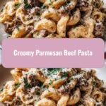 Indulge in Irresistible Comfort: Creamy Parmesan Beef Pasta Delight