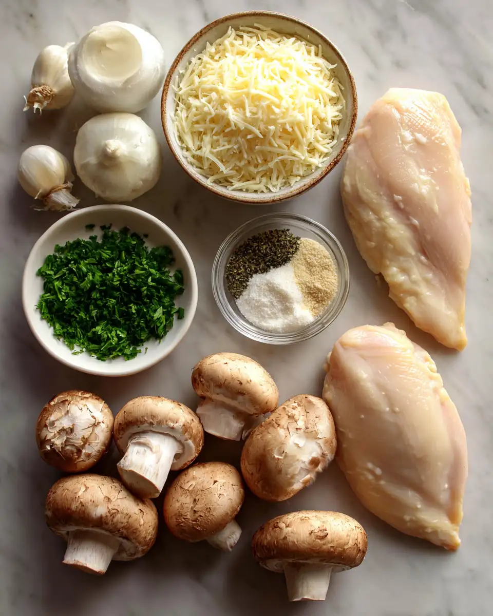 Ingredients for Indulge in Irresistible Creamy Parmesan Mushroom Chicken Tonight