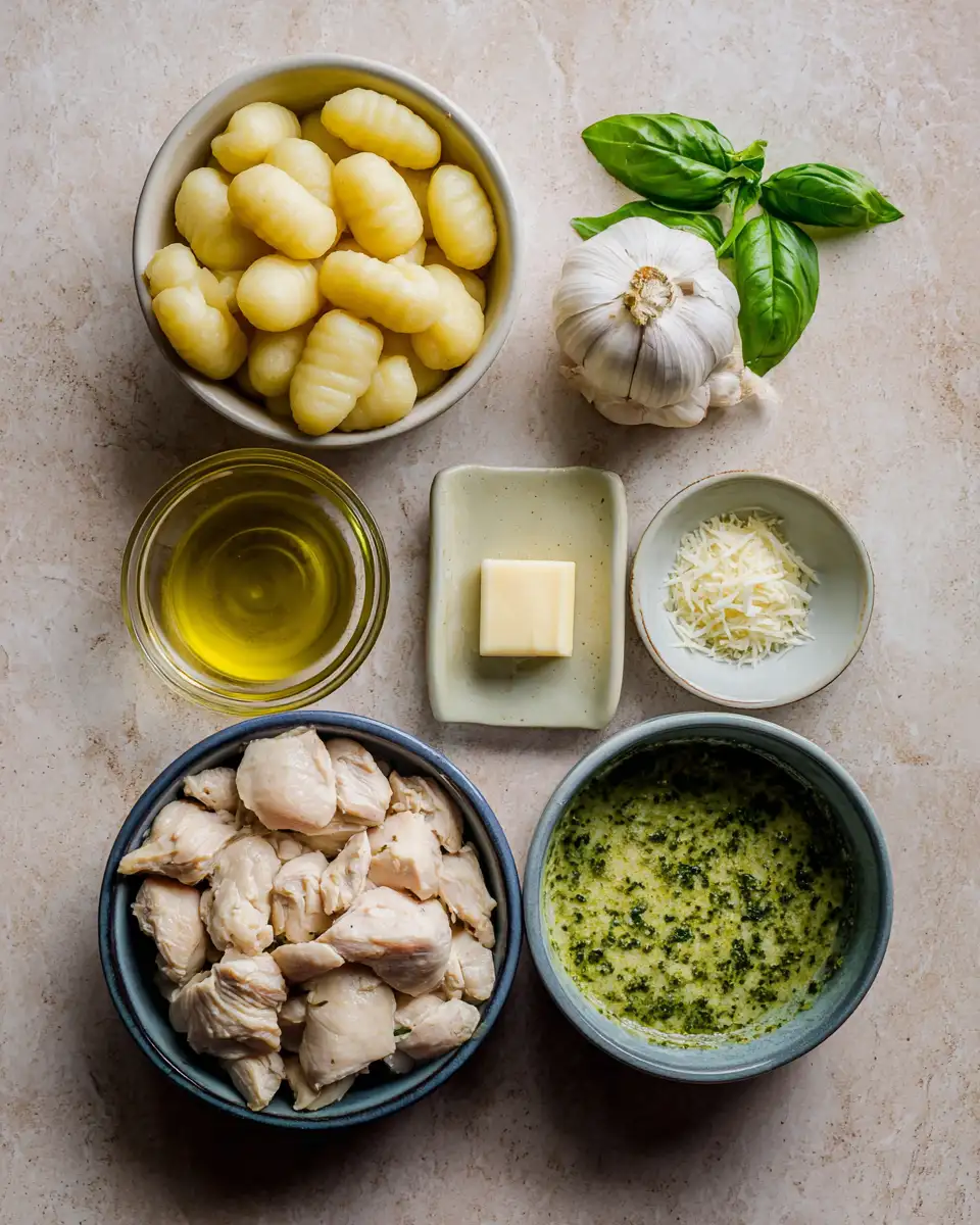 Ingredients for Indulge in Comfort: Creamy Pesto Chicken Gnocchi Delight