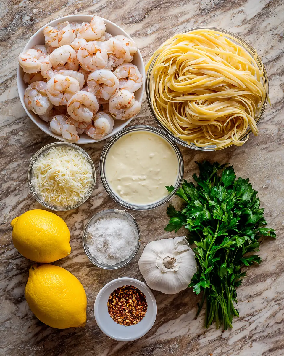 Ingredients for Irresistibly Creamy Shrimp Linguine: A Seafood Lover’s Dream