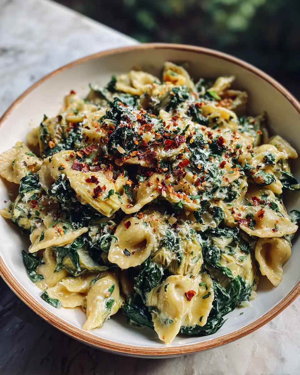 Final dish - Spinach Artichoke Pasta: A Creamy Twist on a Classic Favorite