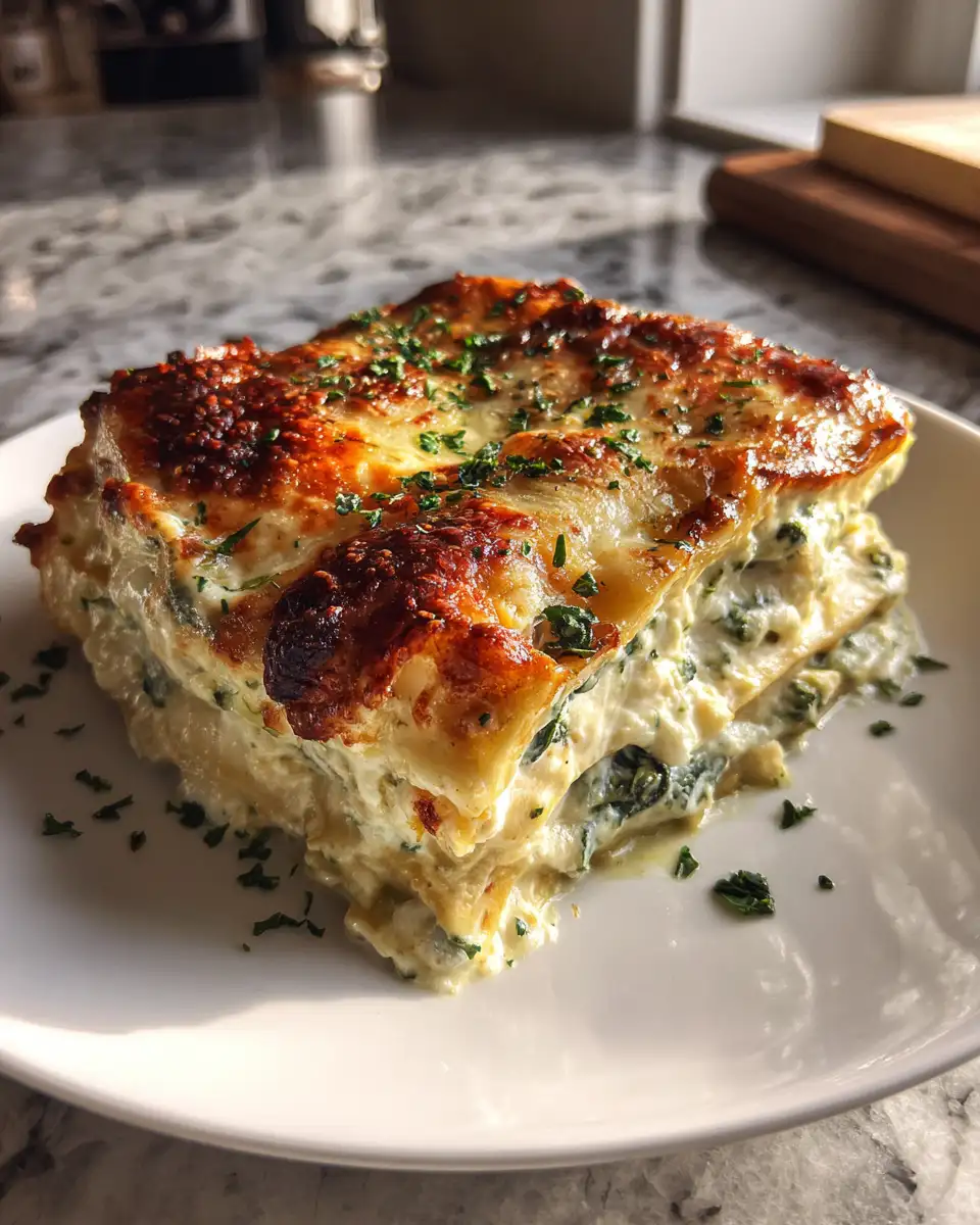 Final dish - Layered Love: Indulge in Creamy Spinach Ricotta Lasagna