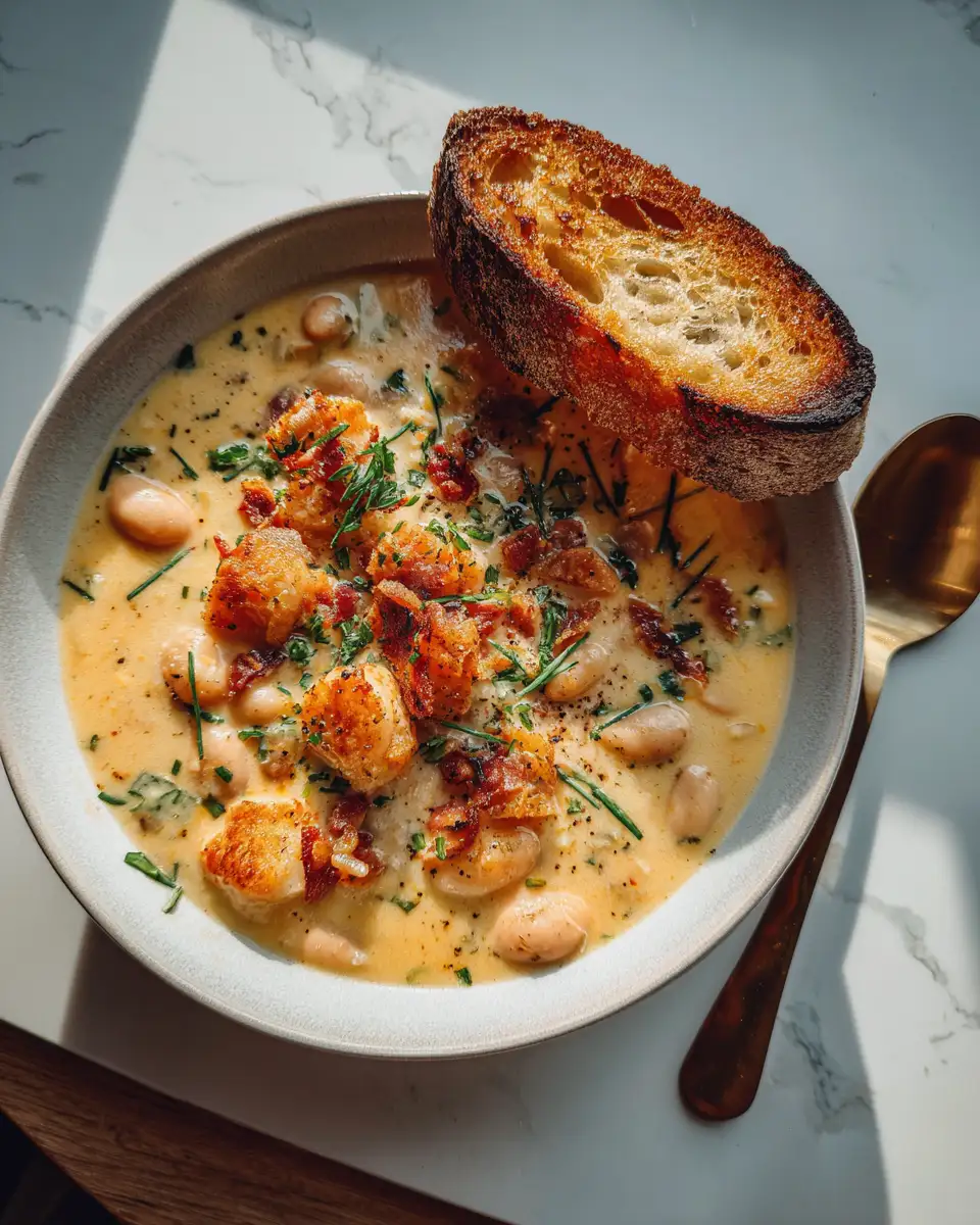 Final dish - Hearty and Indulgent: Dive into the Comfort of Creamy Tuscan White Bean Soup