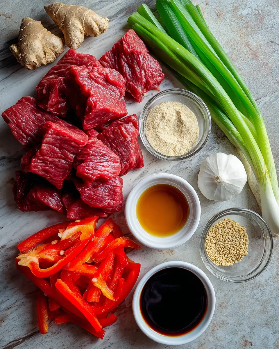 Ingredients for Sizzling Secrets to Perfectly Crispy Chilli Beef