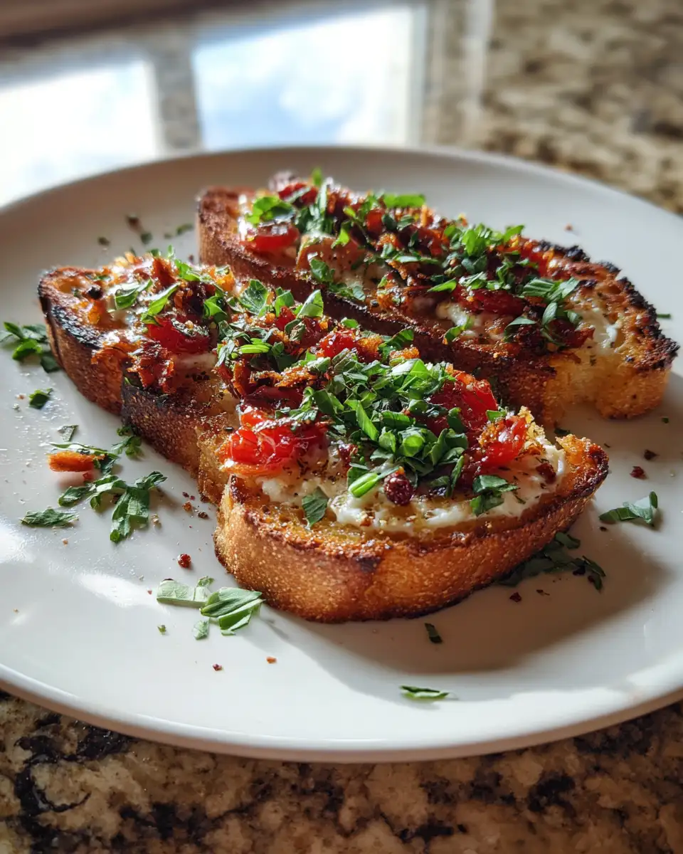 Final dish - Unleash Flavor: Crispy Garlic Anchovy Bruschetta Delight