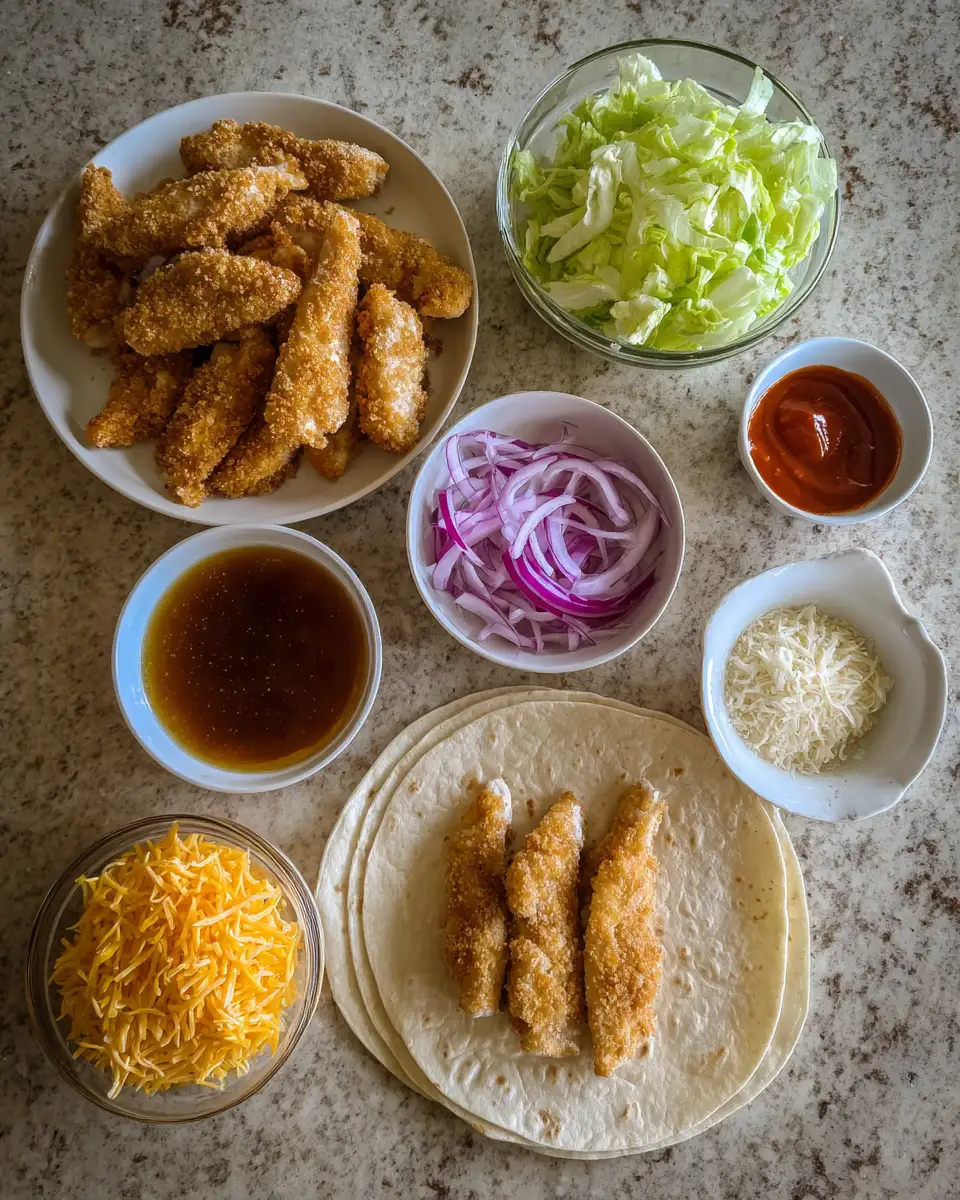 Ingredients for Sizzling Delight: Crispy Hot Honey Chicken Wraps That Pack a Punch