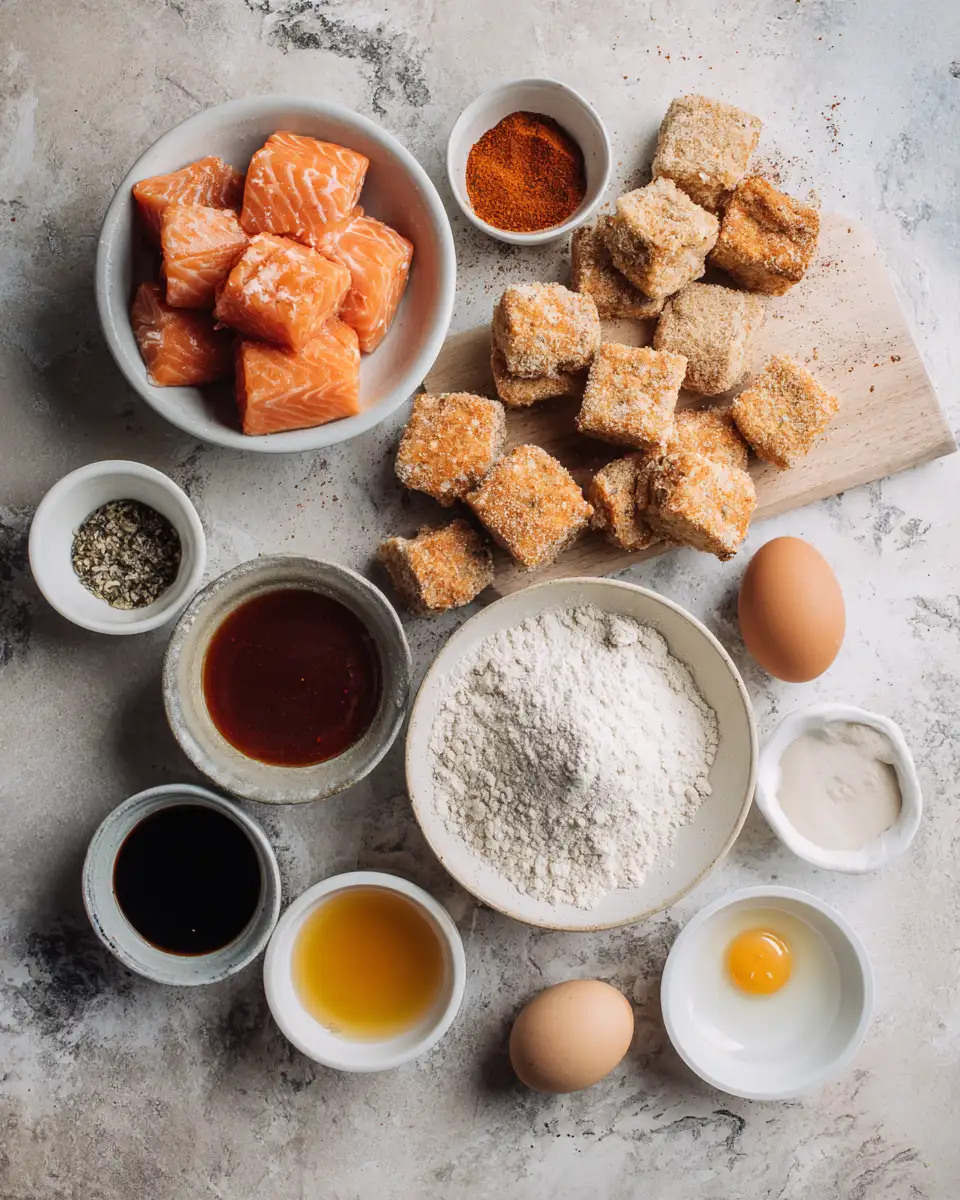 Crispy Hot Honey Salmon Bites: A Sweet and Spicy Delight 4 Ingredients for Crispy Hot Honey Salmon Bites: A Sweet and Spicy Delight