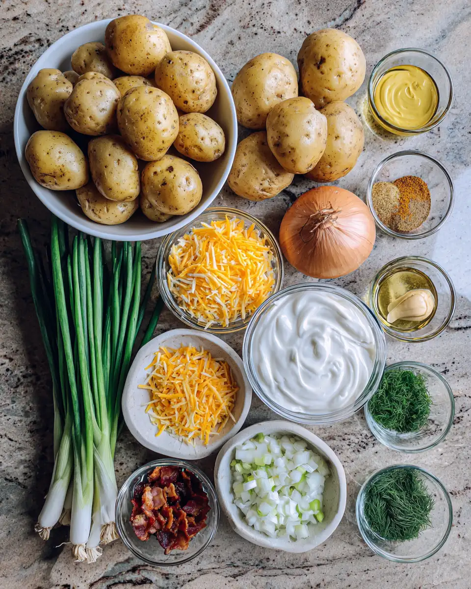 Ingredients for Crispy Smashed Potato Salad: The Ultimate Crunchy Twist to Your Summer Side Dish
