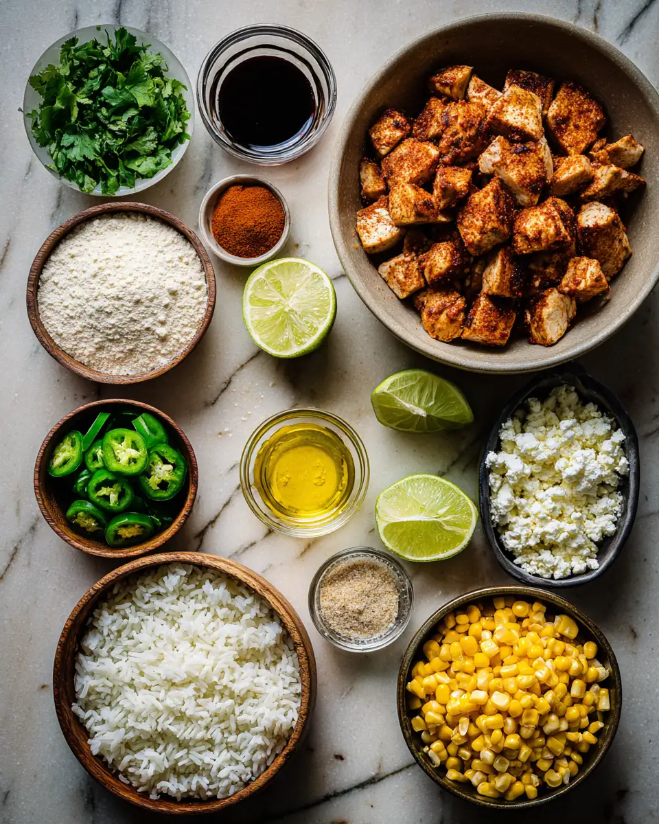 Ingredients for Savor the Flavor: Irresistible Street Corn Chicken Rice Bowl Recipe