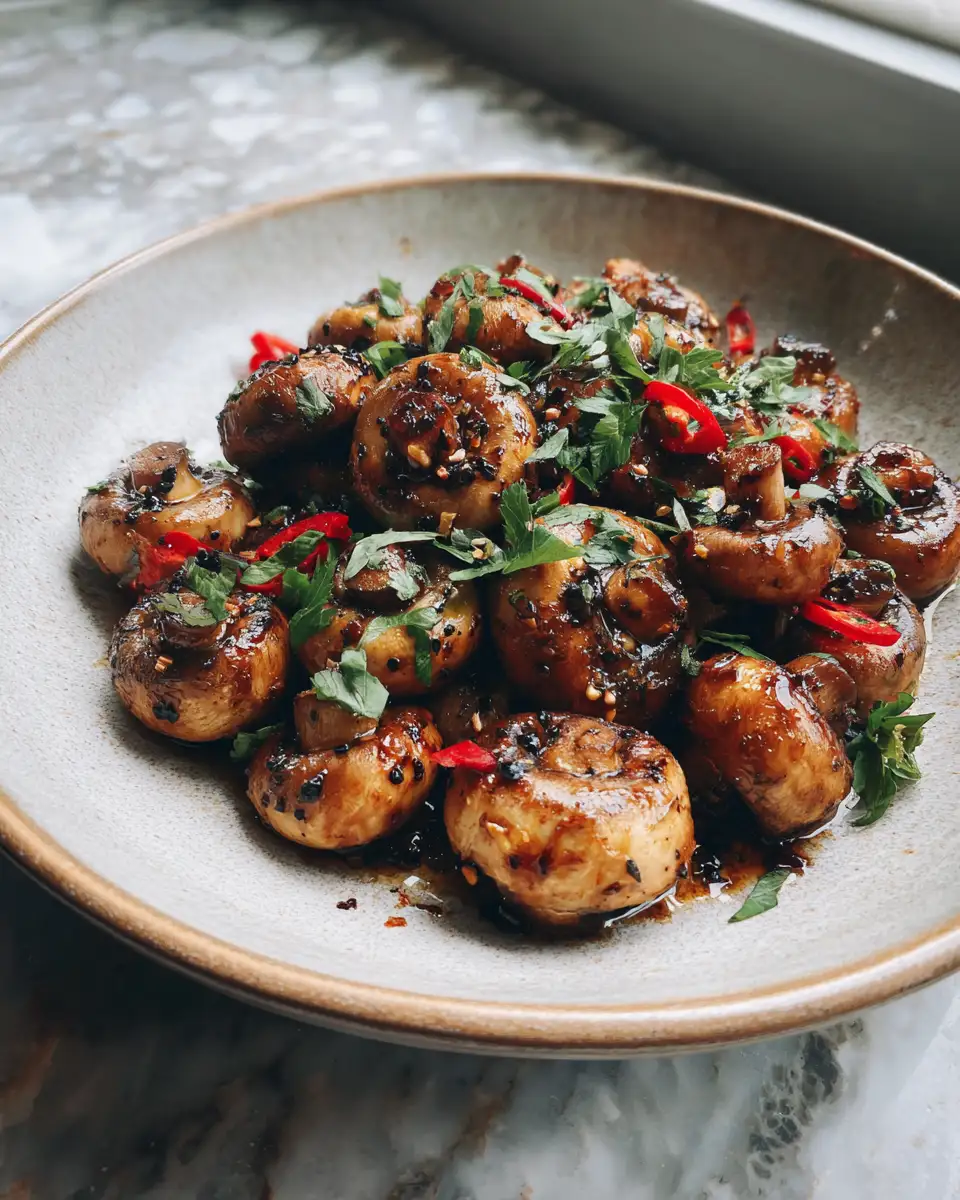 Final dish - Sizzle and Simmer: Easy Balsamic Garlic Mushrooms Delight