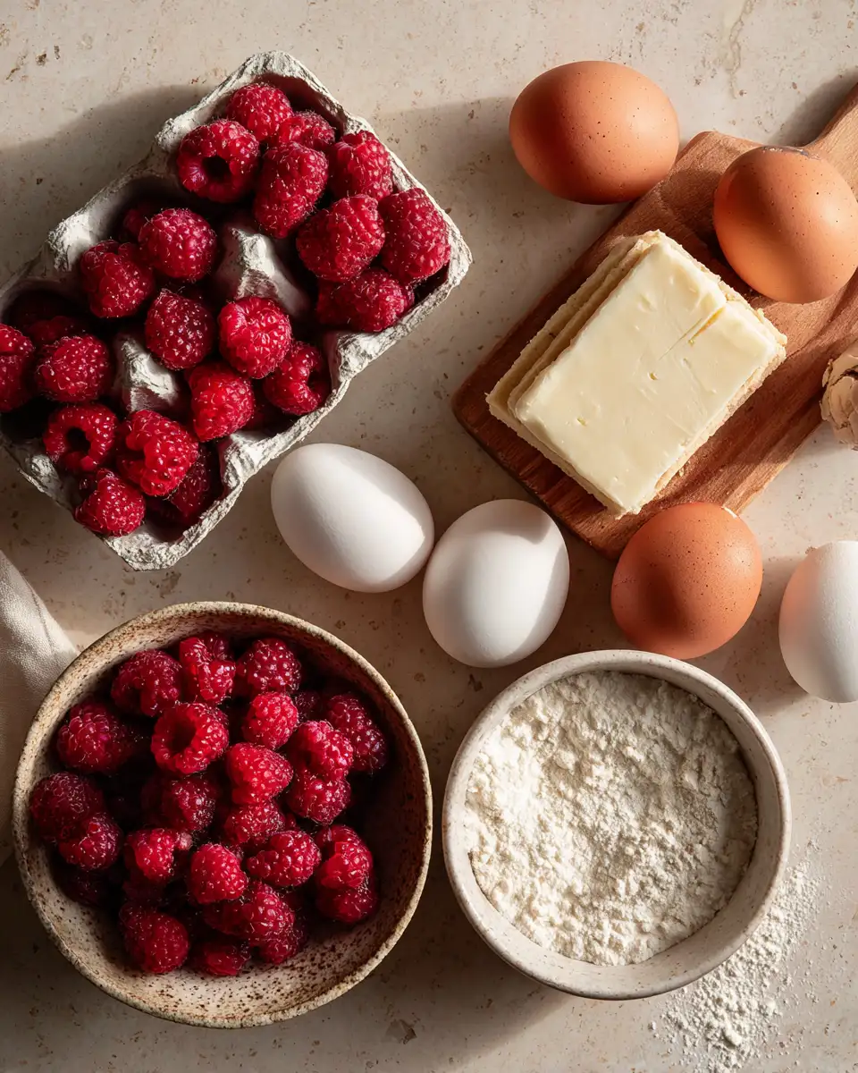 Ingredients for Effortless Indulgence: Five Ingredient Raspberry Shortbread Bars