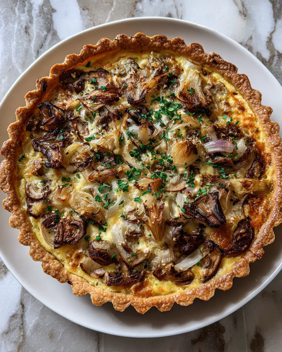 Final dish - Savory Delight: Discover the Magic of French Onion Mushroom Tart