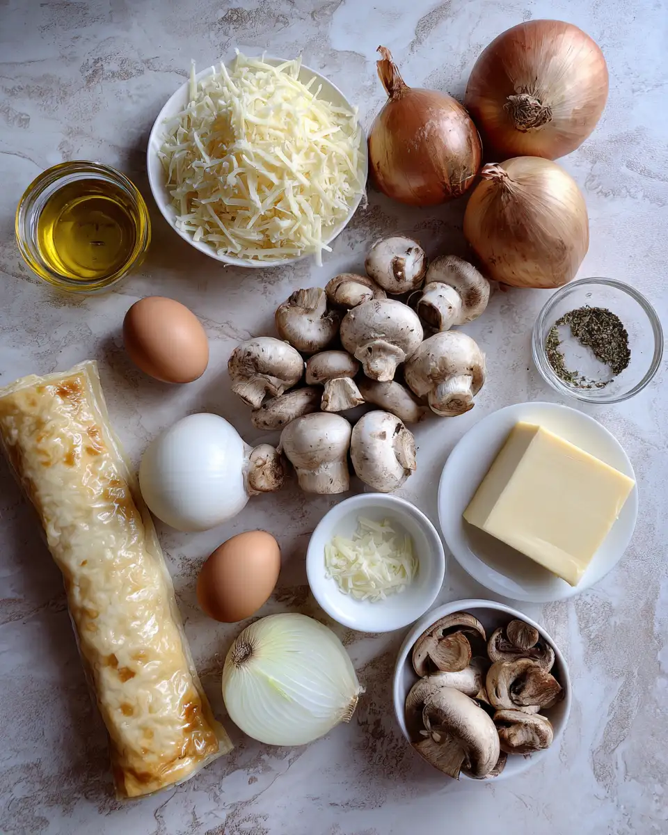 Ingredients for Savory Delight: Discover the Magic of French Onion Mushroom Tart