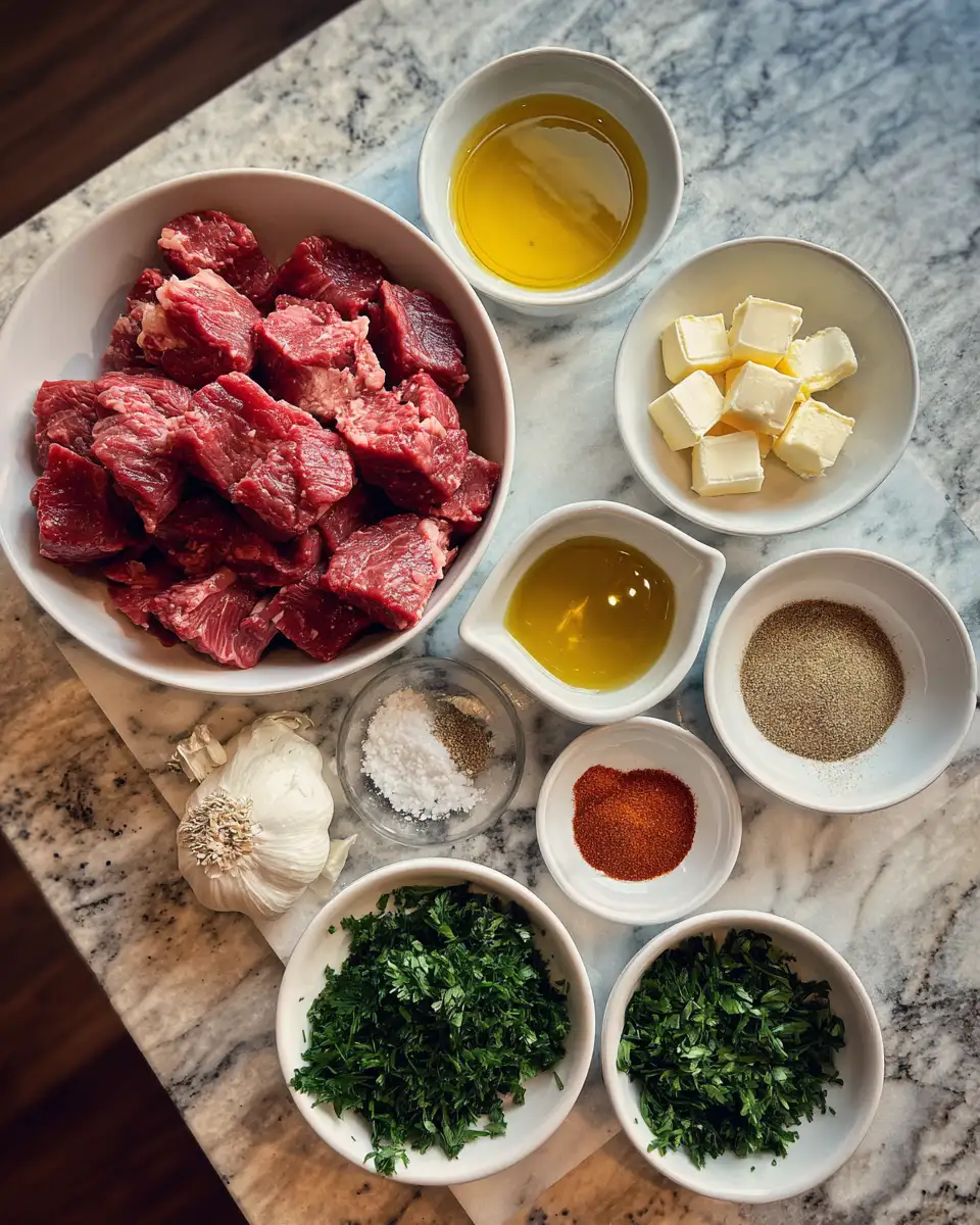 Ingredients for Sizzling Garlic Butter Beef Bites: Your New Favorite Flavor Bomb