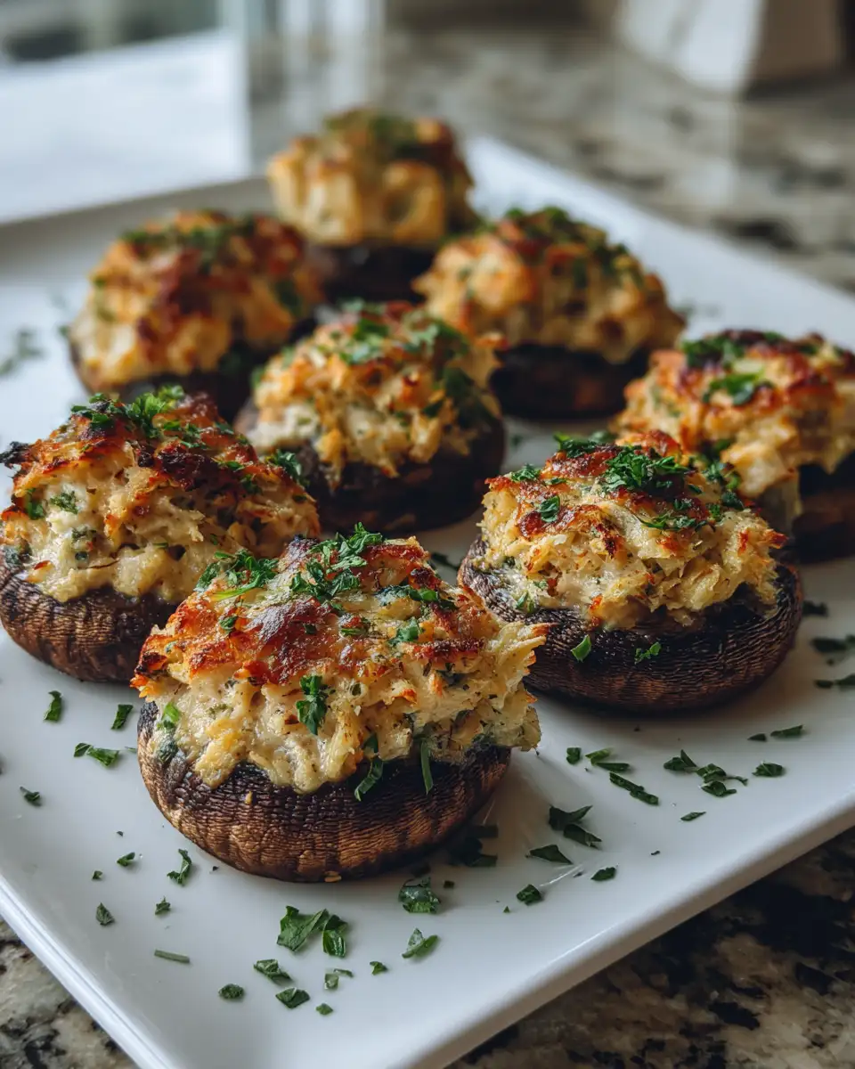 Final dish - Irresistible Garlic Butter Crab Stuffed Mushrooms for Your Next Dinner Party