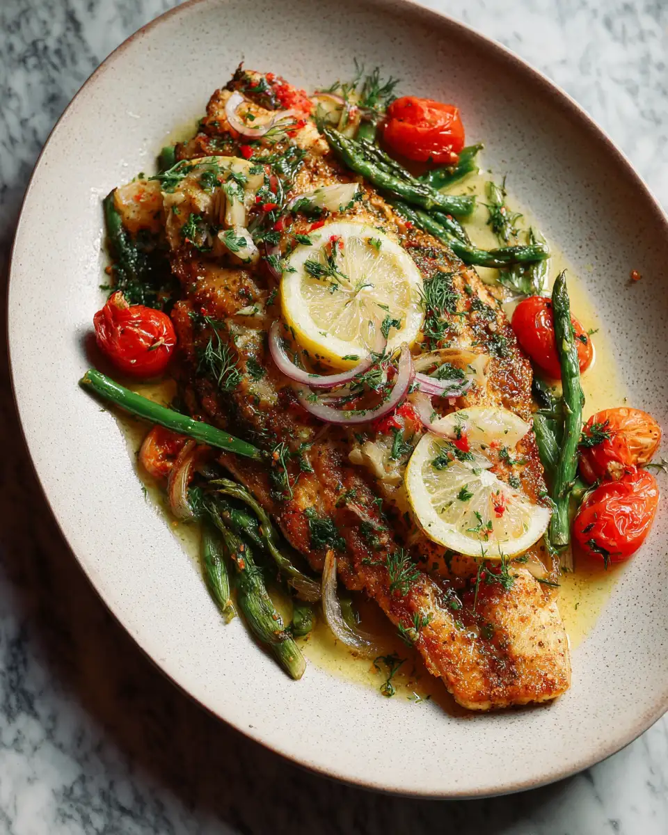 Final dish - Sizzling Garlic Butter Fish Dinner Delight