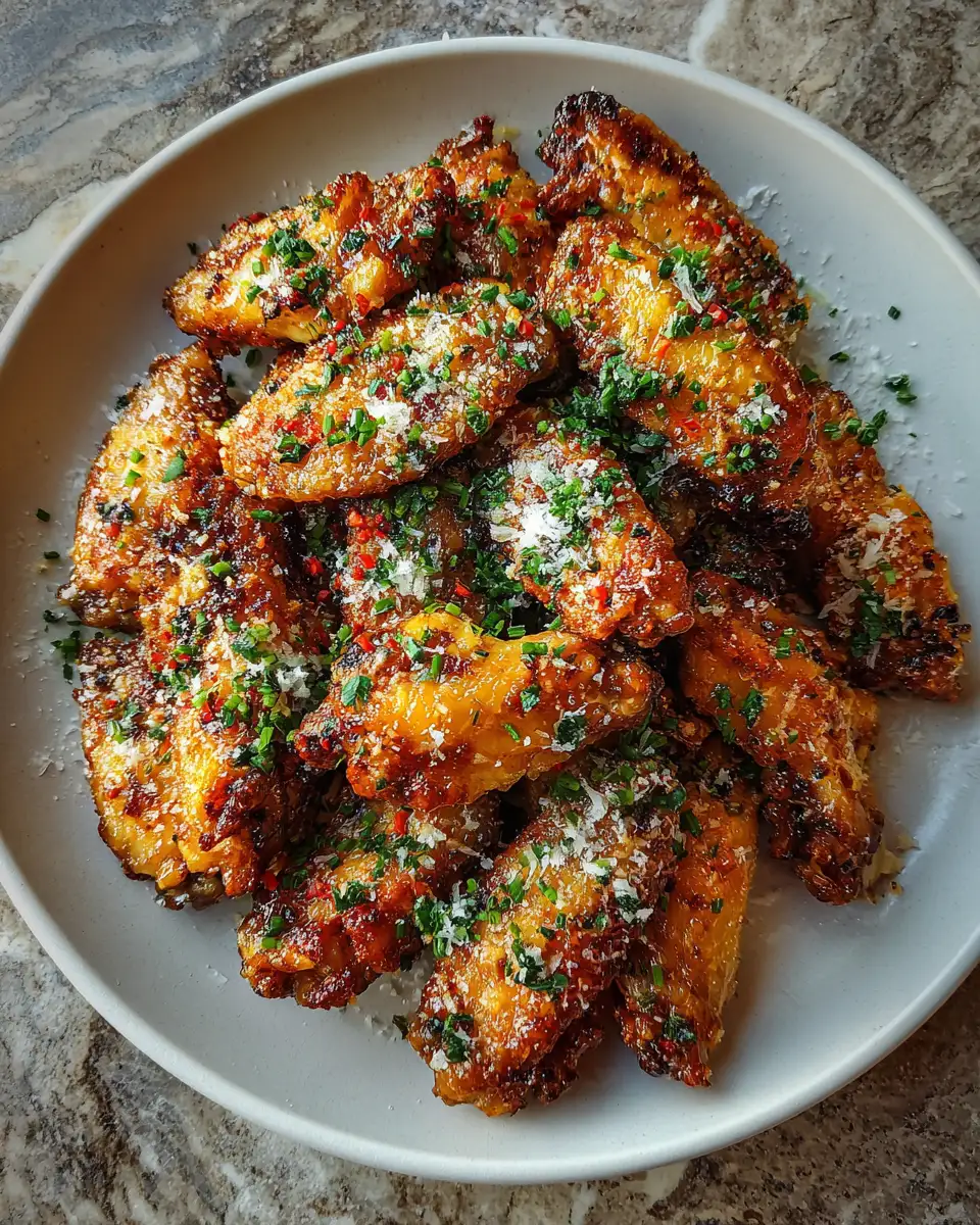 Final dish - Irresistibly Crispy Garlic Butter Parmesan Wings That Will Make Your Taste Buds Sing