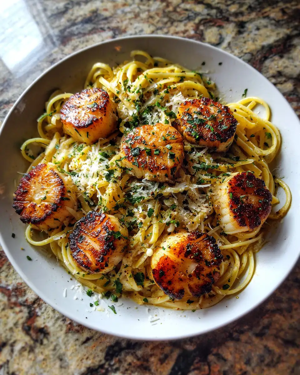 Savor the Sea: Garlic Butter Scallop Linguine Delight 6 Final dish - Savor the Sea: Garlic Butter Scallop Linguine Delight