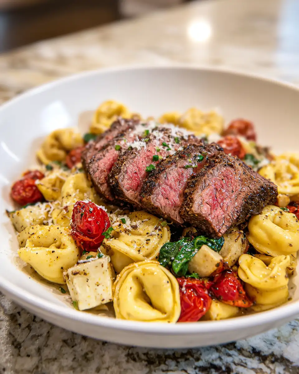 Savor the Flavor: Garlic Butter Steak Tortellini Delight 6 Final dish - Savor the Flavor: Garlic Butter Steak Tortellini Delight